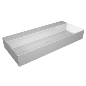 GSG ZENITH Lavabo Bordo Fino Cm 102 Monoforo Blanc Brillant