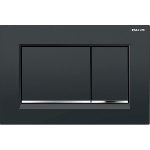GEBERIT SIGMA 30 PLAQUE NOIRE BRILLANTE CHROME NOIR