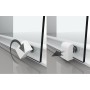 NOVELLINI ZEPHYROS 2.0 A - ANGLE 2 PORTES COULISSANTES + 2 FIXES PROFILE CHROMÉ VERRE TRANSPARENT