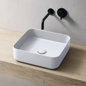 SANITAIRES CIELO SHUI CONFORT LAVABO CARRE BLANC BRILLANT