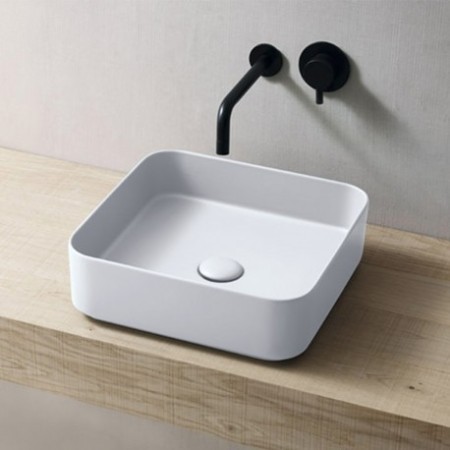SANITAIRES CIELO SHUI CONFORT LAVABO CARRE BLANC BRILLANT