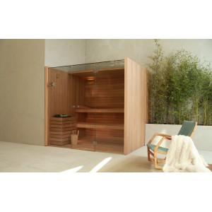 Effe By Effegibi SKY 40 SAUNA DIMENSIONS 170X130X201 EN ASPEN TRAITÉ THERMIQUEMENT