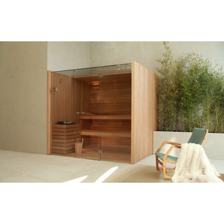 Effe By Effegibi SKY 40 SAUNA DIMENSIONS 170X130X201 EN ASPEN TRAITÉ THERMIQUEMENT