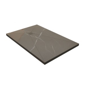 DISENIA LAME PLATE DE DOUCHE LAMINAM PIERRE PIASENTINA TAUPE MAT