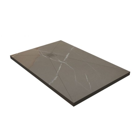 DISENIA LAME PLATE DE DOUCHE LAMINAM PIERRE PIASENTINA TAUPE MAT