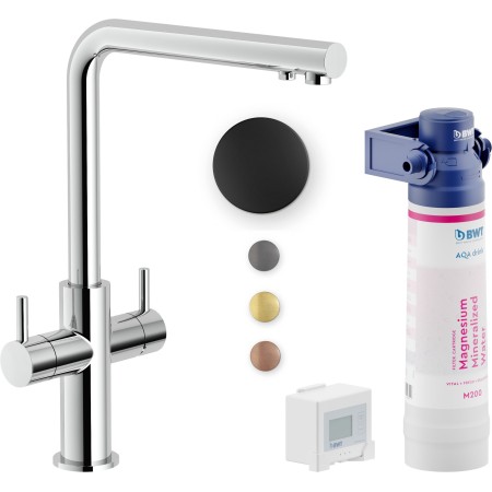 NOBILI SOURCE FILTRE MITIGEUR À DEUX COMMANDES AVEC SYSTÈME FILTRANT DE CUISINE VELVET BLACK