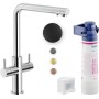 NOBILI SOURCE FILTRE MITIGEUR À DEUX COMMANDES AVEC SYSTÈME FILTRANT DE CUISINE VELVET BLACK