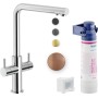 NOBILI SOURCE FILTRE MITIGEUR DOUBLE COMMANDE AVEC SYSTÈME FILTRANT DE CUISINE EN CUIVRE ESPACE. PVD