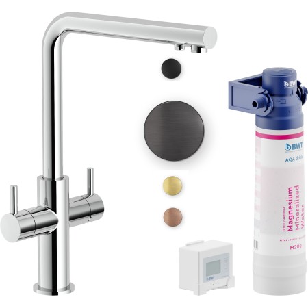 NOBILI SOURCE FILTRE ROBINET BICOMMANDE AVEC SYSTÈME FILTRANT DE CUISINE CANNE DE FUSIL PVD
