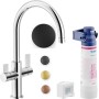 NOBILI SOURCE FILTRE MITIGEUR À DEUX COMMANDES AVEC SYSTÈME FILTRANT DE CUISINE VELVET BLACK