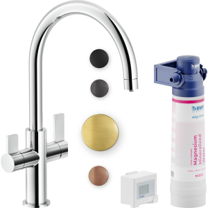NOBILI SOURCE FILTRE MITIGEUR DOUBLE COMMANDE AVEC SYSTÈME FILTRANT DE CUISINE OR SPAZ. PVD