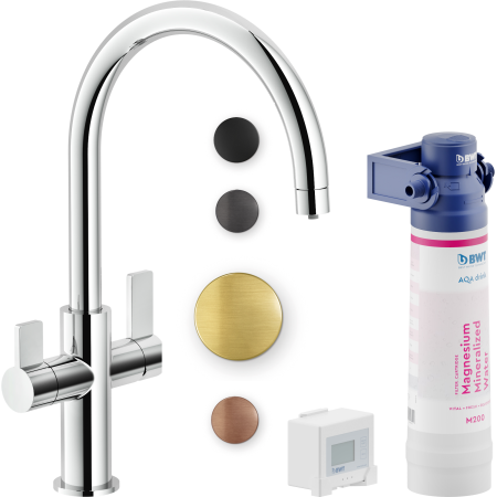 NOBILI SOURCE FILTRE MITIGEUR DOUBLE COMMANDE AVEC SYSTÈME FILTRANT DE CUISINE OR SPAZ. PVD